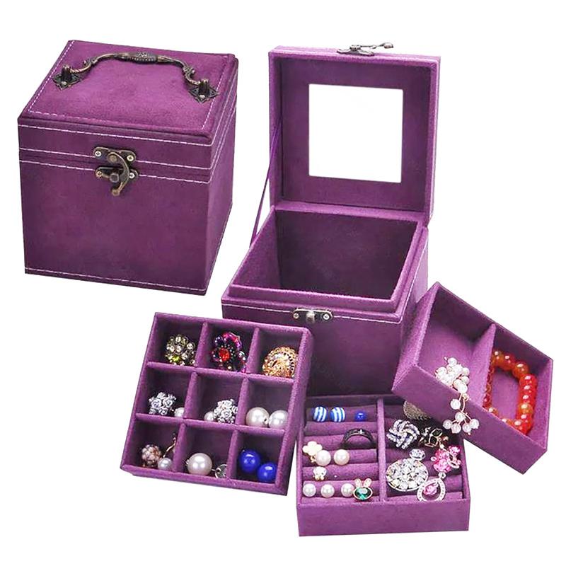 3 Layer Velvet Dressing Jewelry Case