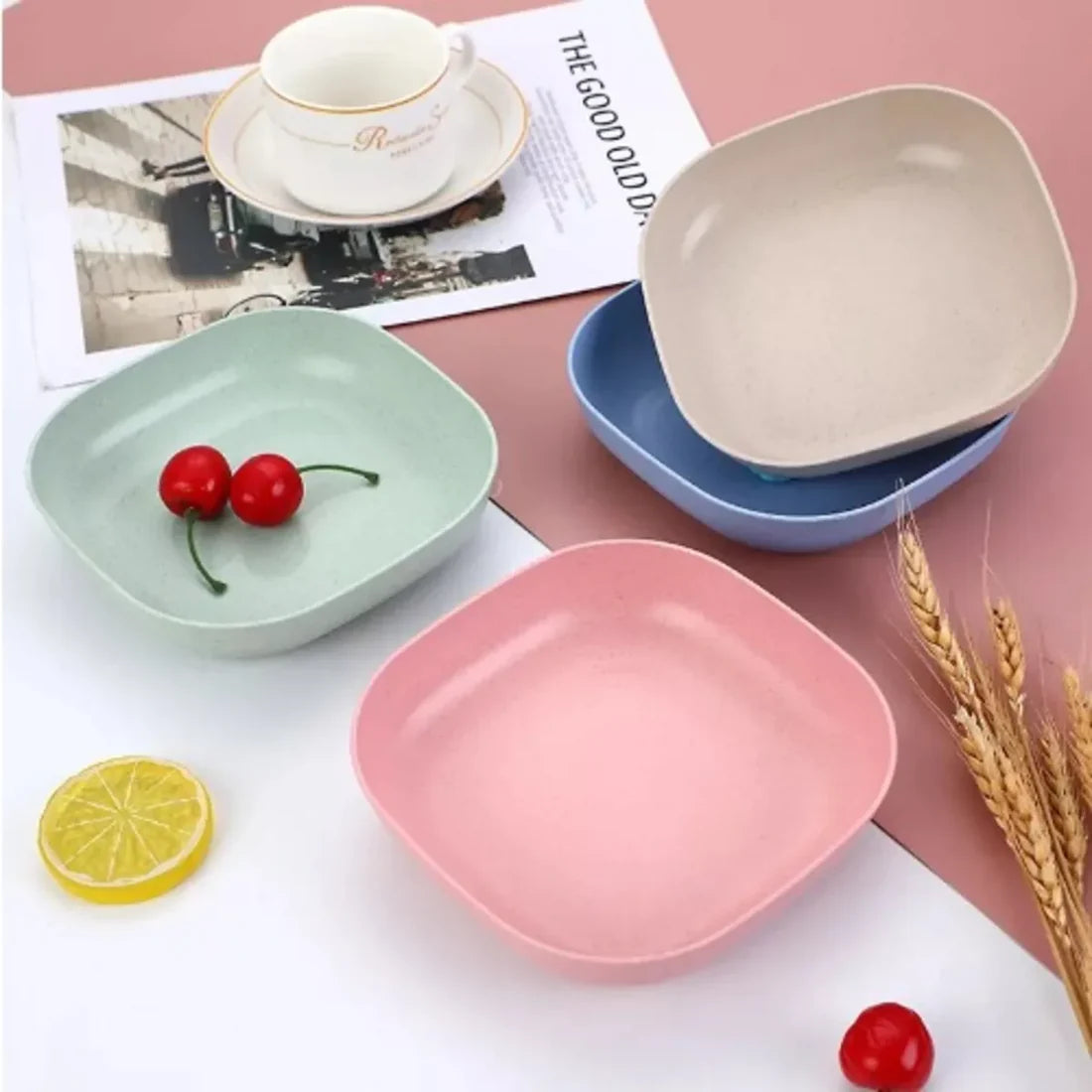 5 Piece Microwaveable Snack & Dessert Plate Set