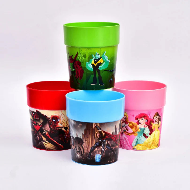 4-Piece Cartoon Glass Cup Set for Kids