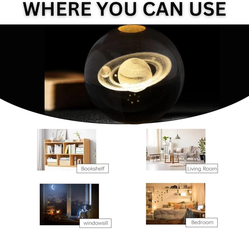 Jupiter Crystal Ball Light Lamp