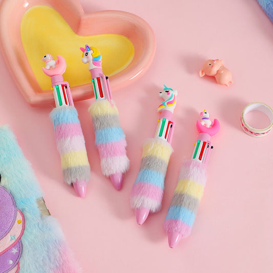 6-Color Unicorn Ballpoint Pen – Fun School & Office Stationery