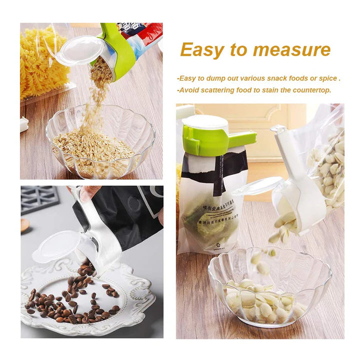 Seal & Pour Food Storage Clip With Cap