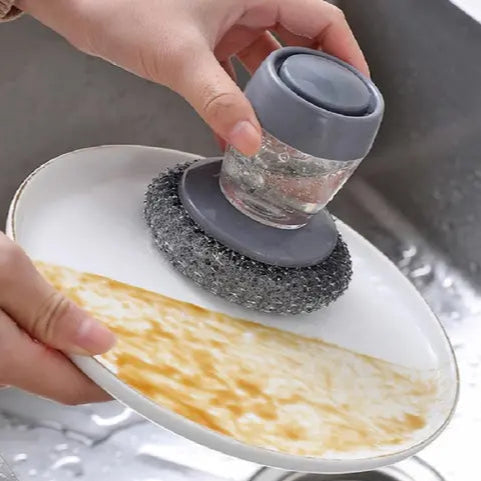 Kitchen Scrub Brush with Gray Bristles