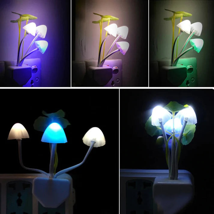 2 Pcs Mushroom Shaped LED Night Lights