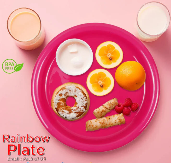 Set of 4 Colorful Rainbow Mini Plates