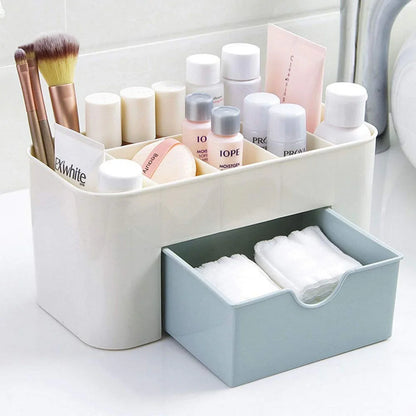 1Pcs MultiFunctional Desktop Tidy Organiser Cosmetic Storage Box with Single Drawer