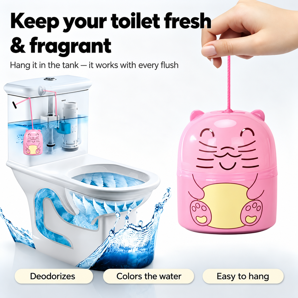 1. Cartoon Cat Toilet Brush – Practical Bathroom Cleaning Tool
