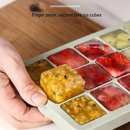 15 Slot Freezer Safe Stackable Ice Cube Tray With Lid, Kitchen Accessories 