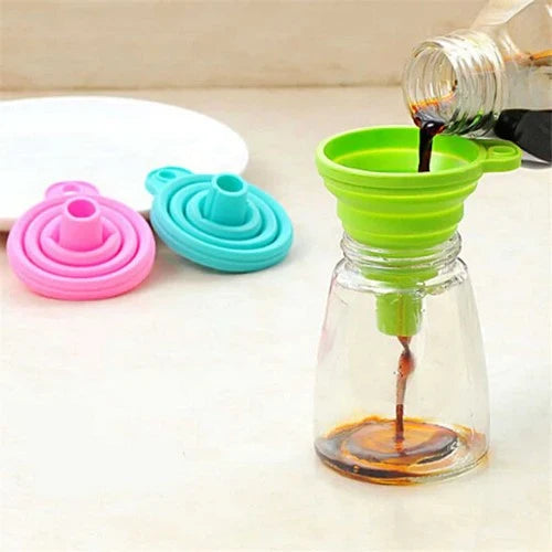 1Pcs Collapsible Silicone Foldable Funnel