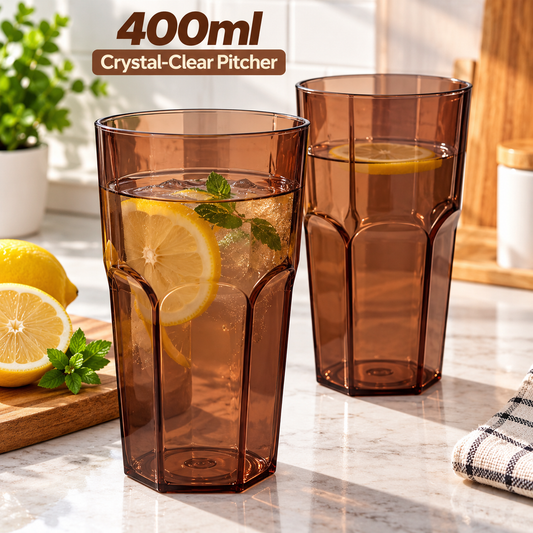 2-Piece Brown Acrylic Drinking Cups – Stylish Kitchen Drinkware