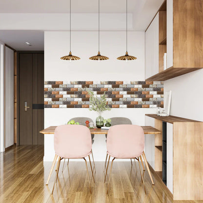 24Pcs Brick Design Tile Sticker, Home and Wall Decor