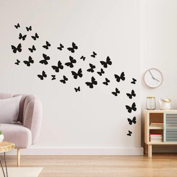 30Pcs Wooden Butterfly with Double Side Tape, Home and Wall Decor 