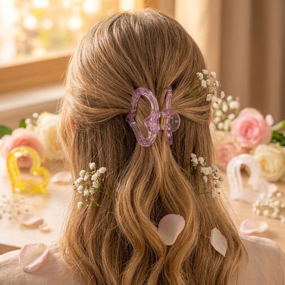3Pcs Heart Shaped Hair Clutcher Claw Clip