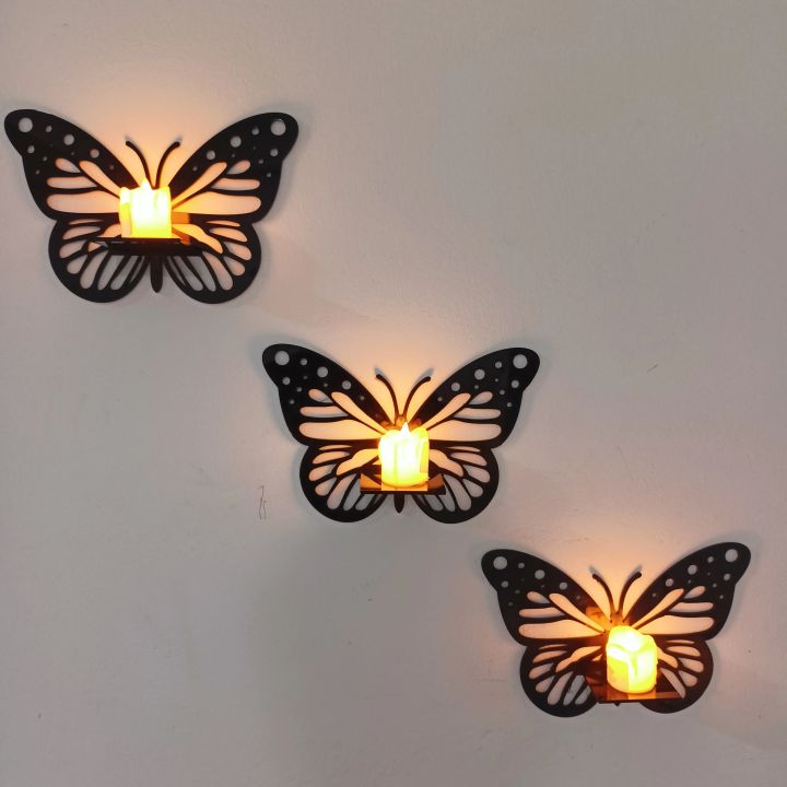 3Pcs Wooden Butterfly, Home and Wall Decor 