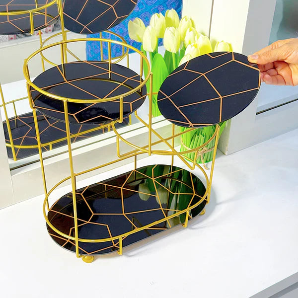 Adjustable Makeup Shelf Tower – 3-Tier Countertop Storage Rack