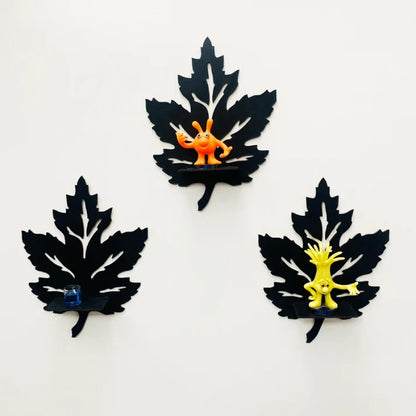 6" Natural Leaf-Shaped Shelf Set – 4 Pieces