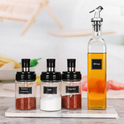 4Pcs Oil & Spice Set (White), Kitchen Accessories 