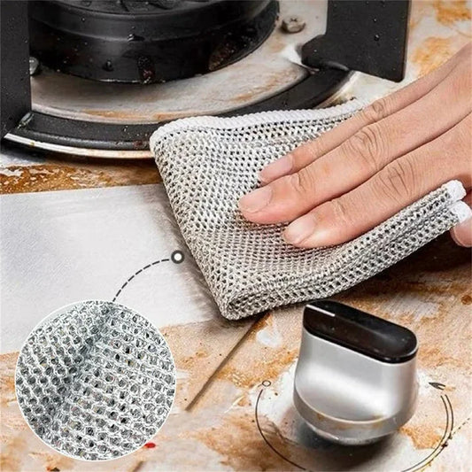 3-Piece Silver Wire Dish Scrub Cloths