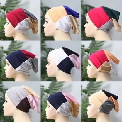 4-Piece Muslim Hijab Cap Set (Random Colors)