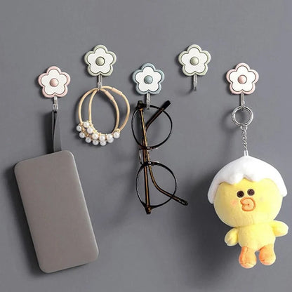 5-Piece Decorative Flower Wall Hooks