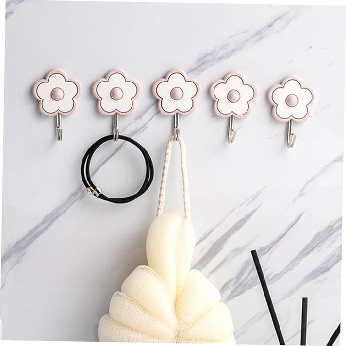 5-Piece Decorative Flower Wall Hooks