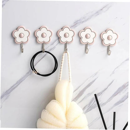5-Piece Decorative Flower Wall Hooks