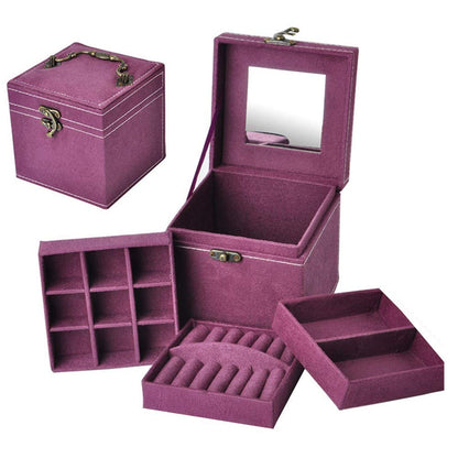 3 Layer Velvet Dressing Jewelry Case