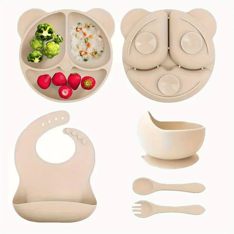 8PCS All In One Food-Grade Silicone Toddler Feeding Set
