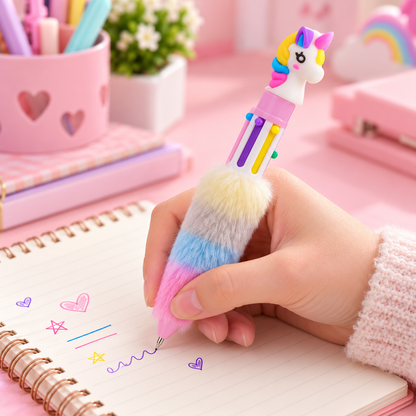 Cute Rainbow Unicorn Pen Multicolor Writing Pen For Kids