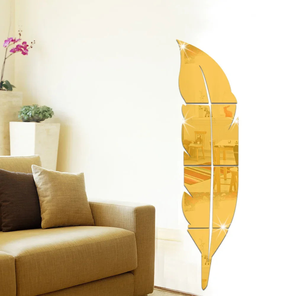 Acrylic Feather Mirror