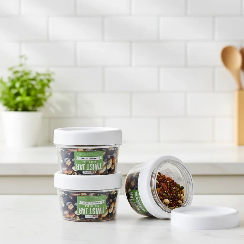 Set Of 4 For Spices Airtight 200ml Twist Lid Jars