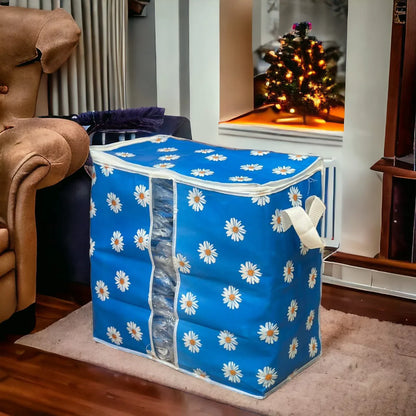 Blue Flower Printed Storage Bag, Storage bag 