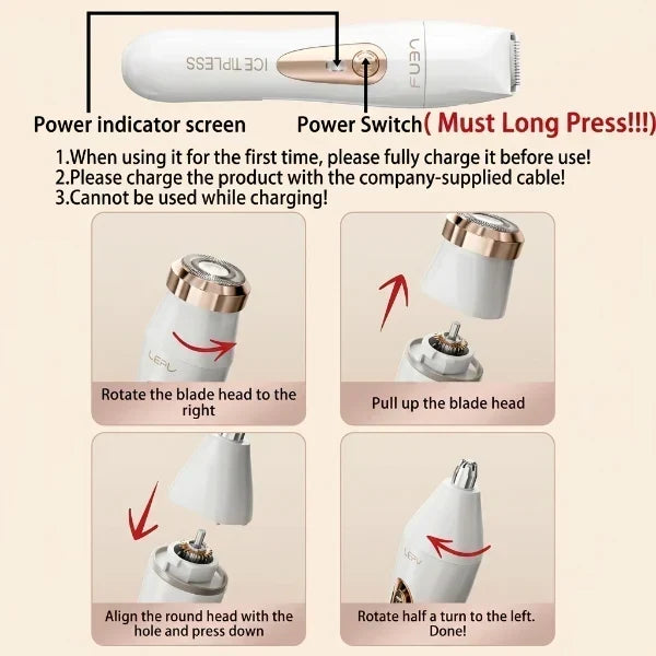 Compact 3-in-1 Beauty Trimmer – Rechargeable Hair Removal Kit