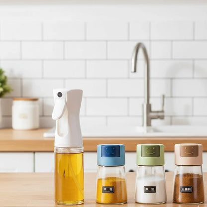 4Pcs Premium Oil & Spice Jars Countertop Set, Kitchen Accessories 