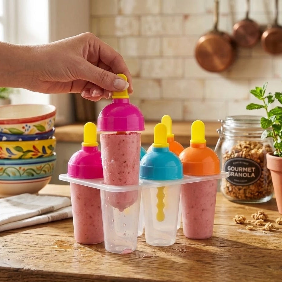 Cool Treats 6 Piece Kids  Ice Pop Maker, Kitchen Accessories 