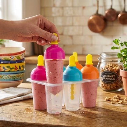 Cool Treats 6 Piece Kids  Ice Pop Maker, Kitchen Accessories 