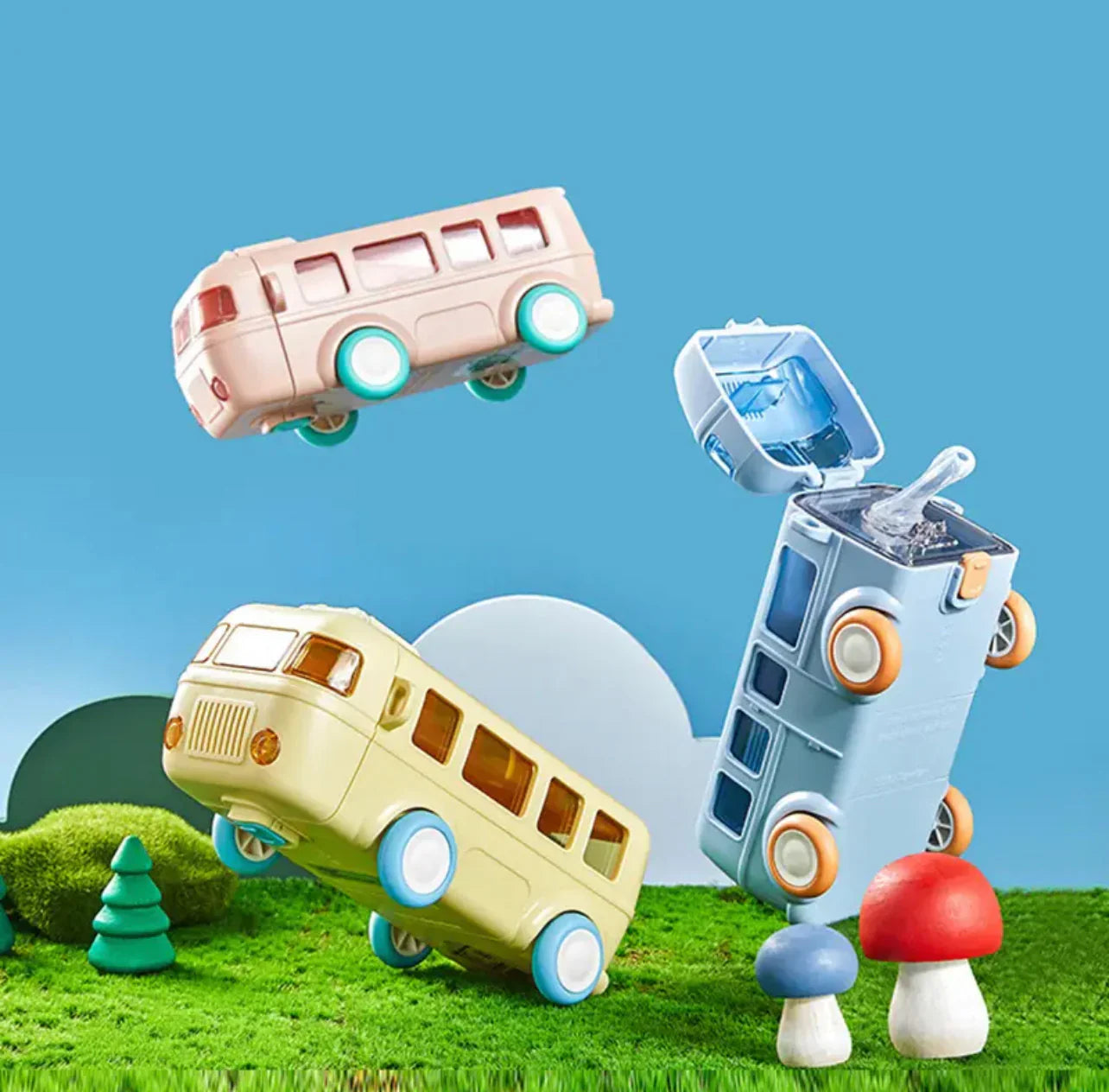Cute Bus Water Bottle, Babies and Toys