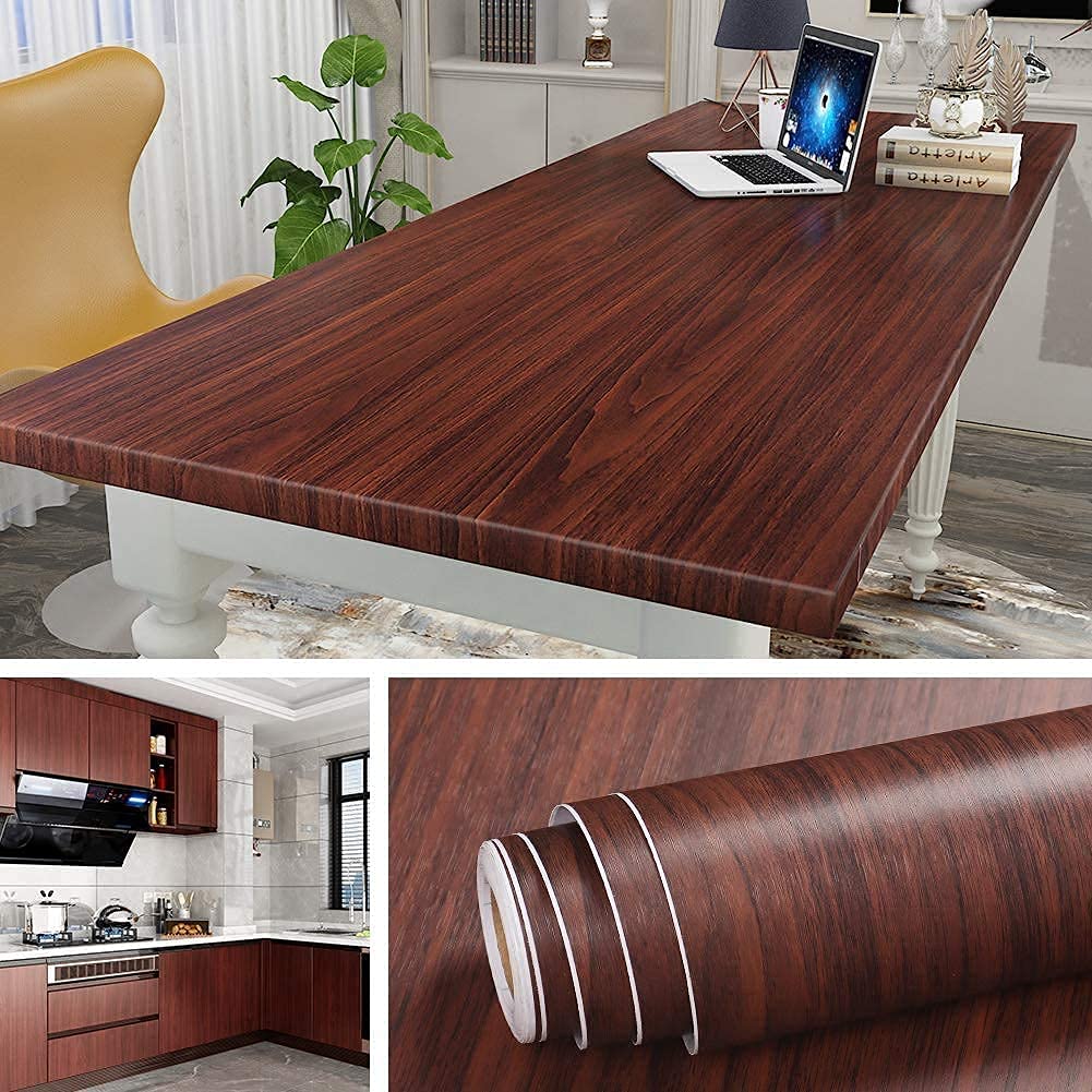 Dark Wood Marble Sheet – Countertop, Cabinet & Shelf Liner (60x200cm)