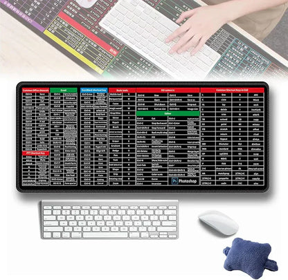 Extended Gaming Mouse Pad With Shortcut Chart (30x80cm)