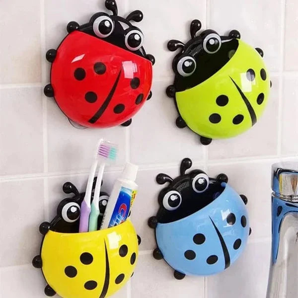 1Pcs Ladybug Toothpaste & Toothbrush Holder