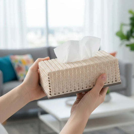 Decorative Knitted Tissue Box Cover For Home & Office