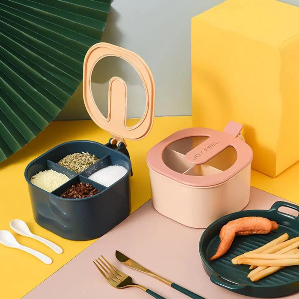 Multi-Compartment 4 In 1 KitchenSpiceBox, Kitchen Accessories 