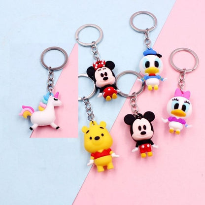 Pack Of 3 Random Characters Rubber Keychains