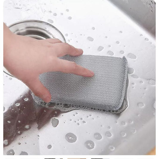 4Pcs Durable Steel Scrubber Sponges For Tough Grease