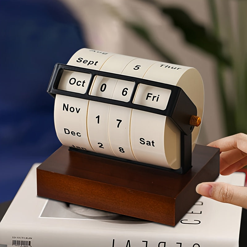 Retro Rotating Date Calendar Decor