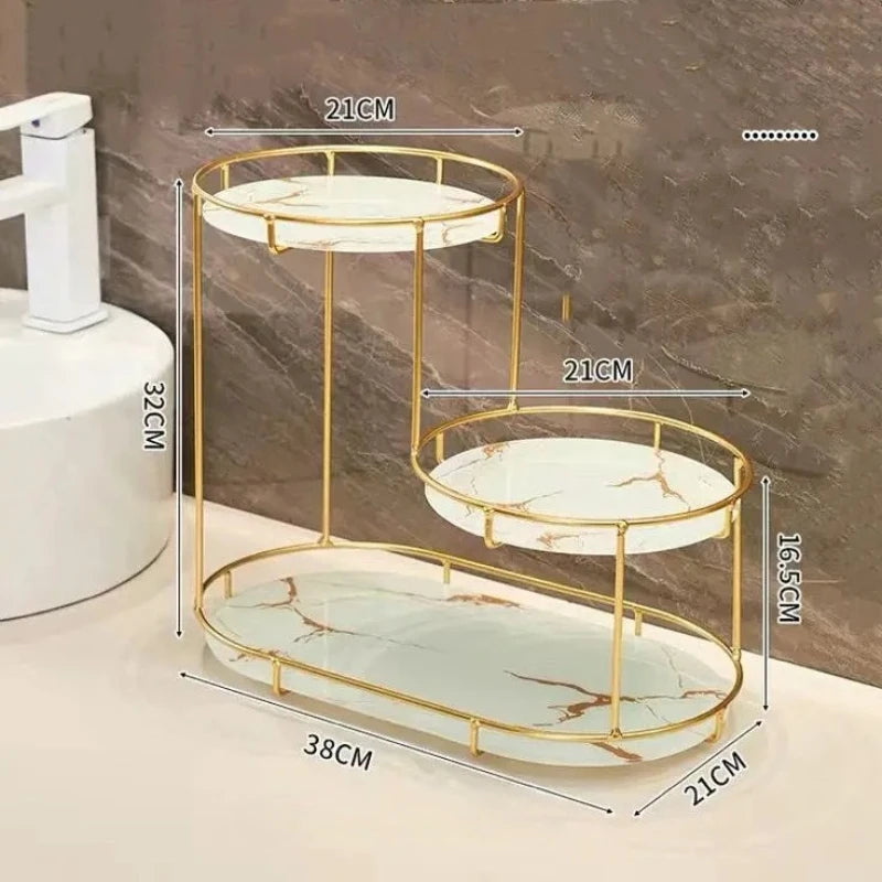 Adjustable Makeup Shelf Tower – 3-Tier Countertop Storage Rack