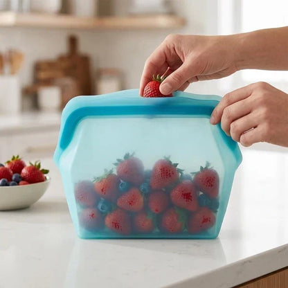 Silicone Food Storage Pouches – Reusable Kitchen Organization Bags