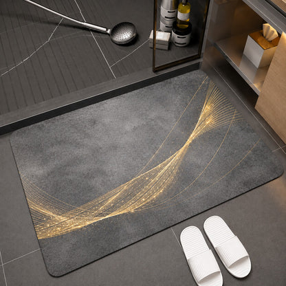 Soft Non-Slip Bathroom Mat – Modern Abstract Design Floor
