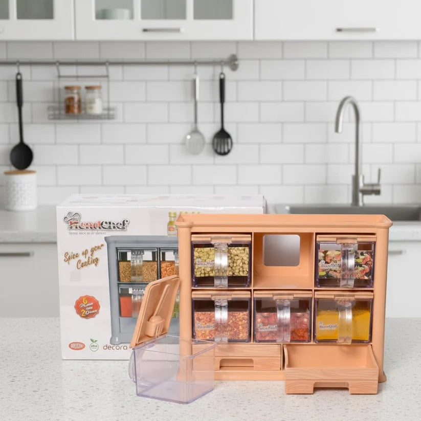 Head Chef Kitchen Multi Slide Spice Organizer, Kitchen Accessories 