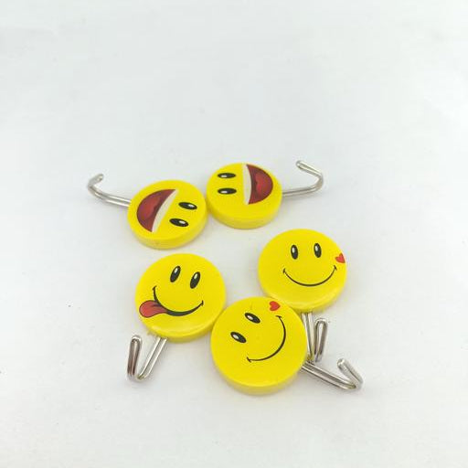 Strong Hold Smiley Face Adhesive Hooks For Wall Organization